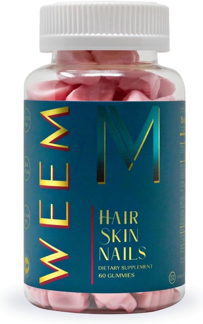 WEEM Hair Skin and Nails Gummies – Extra Strength Vegan Biotin Vitamins