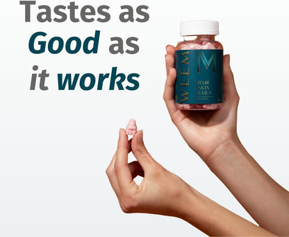 WEEM Hair Skin and Nails Gummies – Extra Strength Vegan Biotin Vitamins